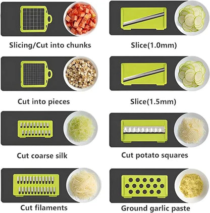 14-in-1 Multifunctional Vegetable Chopper, Mandoline Slicer & Dicer