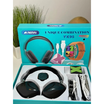 AEMAI YX96 Combo – Headphones + Smartwatch + Speaker + Charging Cables